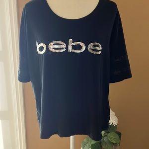 Bebe black sequin T-shirt